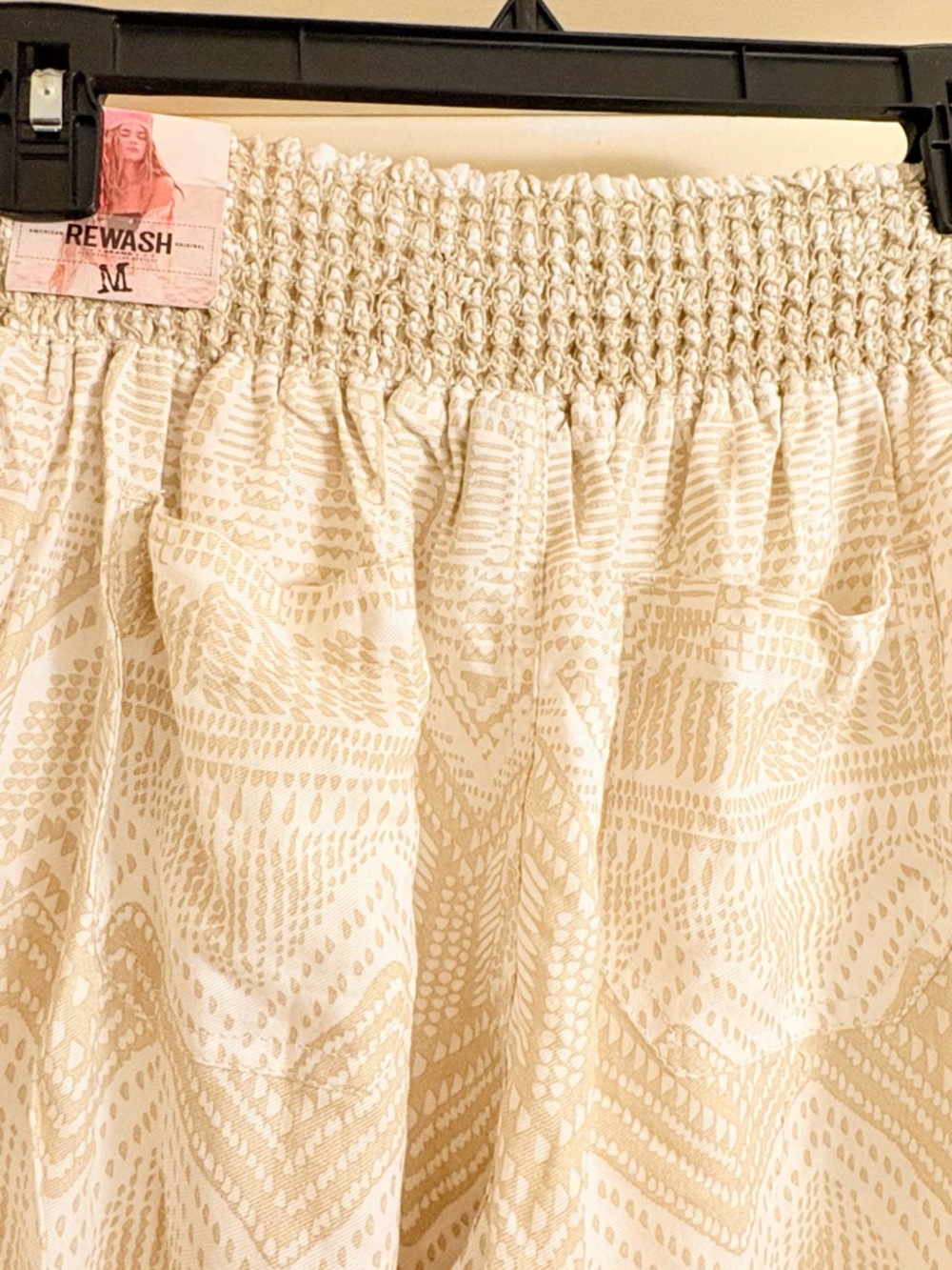 Rewash Cream Patterned Drawstring Joggers - Picture 9 of 9